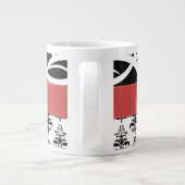 Damask Muster, Schwarz und Weiß Damask, Ihr Name Jumbo-Tasse (Rückseite)