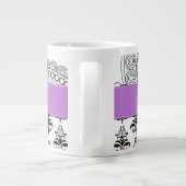 Damask Muster, Schwarz und Weiß Damask, Ihr Name Jumbo-Tasse (Rückseite)