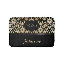 Damask Muster Tan & Black| DIY Monogramm Badematte