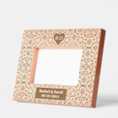 Damask-Musternamen Monogramm und Herzhochzeit Geätzte Rahmen (Links)