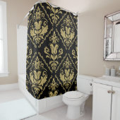 Damask nahtlose schwarz-goldene Ornamente. Traditi Duschvorhang (Beispiel)