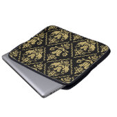 Damask nahtlose schwarz-goldene Ornamente. Traditi Laptopschutzhülle (Vorne Knopf)