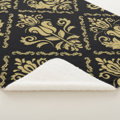 Damask nahtlose schwarz-goldene Ornamente. Traditi Sherpadecke (3/4)