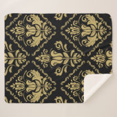 Damask nahtlose schwarz-goldene Ornamente. Traditi Sherpadecke (Vorderseite (Horizontal))