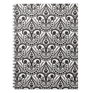 Damask nahtloses Blumenmuster. Vintages Vintages Ö Notizblock