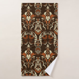 Damask Nahtloses Vintages Muster. Bluthochdruck Badehandtuch