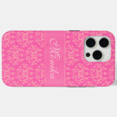 Damask name Pink gemusterte iPhone-Gehäuse Case-Mate iPhone Hülle (Rückseite (Horizontal))