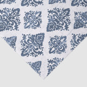 Damask Navy Blue Watercolor Rustic Wood Decoupage Seidenpapier (Ausschnitt)