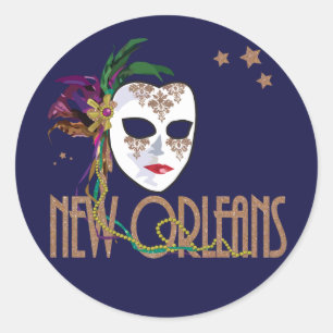 Damask New Orleans Mask Sticker