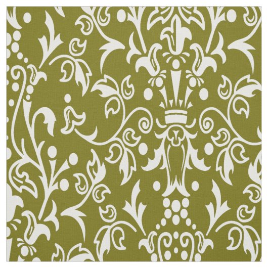 Damask Olive Stoff (Muster)