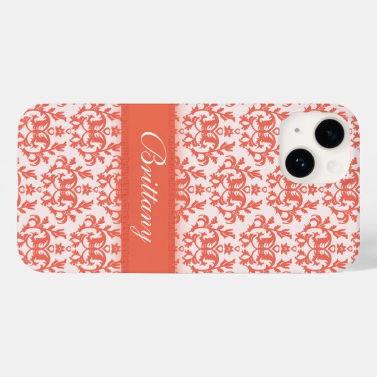 Damask orange embergname iphone Case-Mate iPhone hülle (Rückseite (Horizontal))