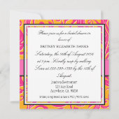 Damask Orange & Pink Bridal Dusche Einladungen (Rückseite)