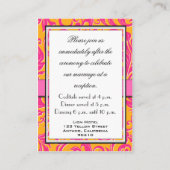 Damask Orange & Pink Hochzeitskarten Begleitkarte (Rückseite)