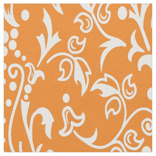 Damask Orange Stoff (Nahaufnahme)