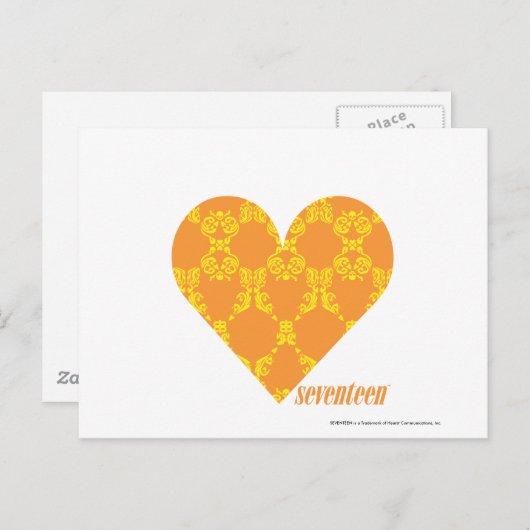 Damask Orange-Yellow 2 Postkarte (Vorne/Hinten)