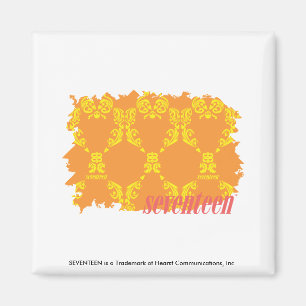 Damask Orange-Yellow 4 Magnet