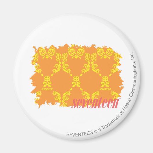 Damask Orange-Yellow 4 Magnet (Vorne)