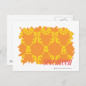 Damask Orange-Yellow 4 Postkarte (Vorne/Hinten)