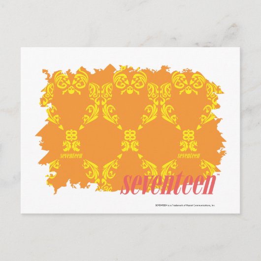 Damask Orange-Yellow 4 Postkarte (Vorderseite)