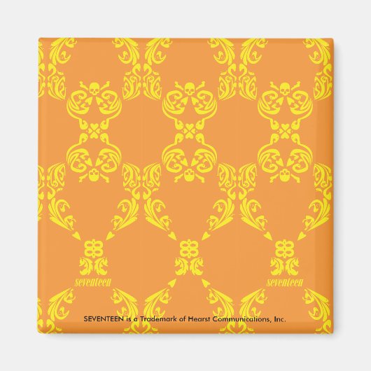 Damask Orange-Yellow Magnet (Vorne)