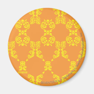Damask Orange-Yellow Magnet