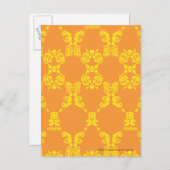 Damask Orange-Yellow Postkarte (Vorne/Hinten)
