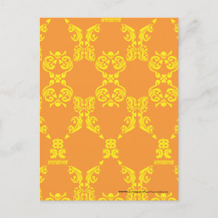Damask Orange-Yellow Postkarte