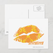 Damask Orange-Yellow Postkarte (Vorne/Hinten)