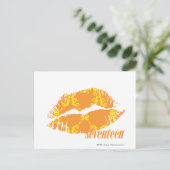 Damask Orange-Yellow Postkarte (Stehend Vorderseite)