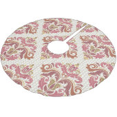 Damask orientiert bunt Vintag. Polyester Weihnachtsbaumdecke (Schrägansicht)