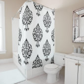 Damask Ornamental Big Ptn Black on White Duschvorhang (Beispiel)
