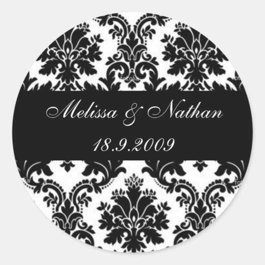 Damask paisley personalisierte Aufkleber (Vorderseite)