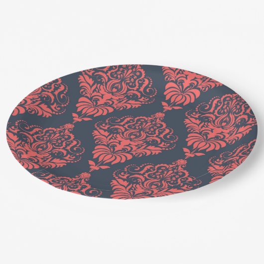 Damask Pappteller (Schrägansicht)