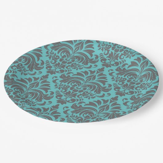 Damask Pappteller (Schrägansicht)