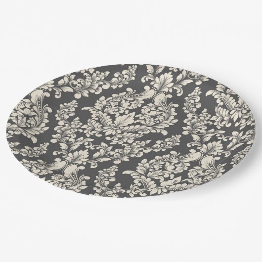 Damask Pappteller (Schrägansicht)