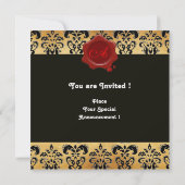 DAMASK PARCHMENT WAX SIEGEL MONOGRAM, schwarz und  Einladung (Rückseite)