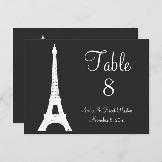 Damask Paris Tischnummer (Vorne/Hinten)