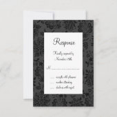 Damask Paris UAWG (schwarz) RSVP Karte (Vorderseite)