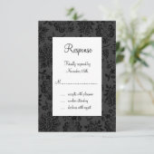 Damask Paris UAWG (schwarz) RSVP Karte (Stehend Vorderseite)