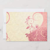 Damask Parisienne - Honeysuckle & Ivory Wedding Einladung (Rückseite)