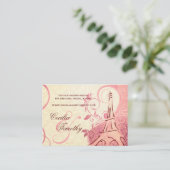 Damask Parisienne: Honeysuckle Wedding Website Begleitkarte (Stehend Vorderseite)