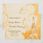 Damask Parisienne - Marmalade & Fall Spice Wedding Einladung (Vorne/Hinten)