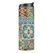 Damask Patchwork: Farbiges türkisches Vintag. Thermosbecher (Nach links gedreht)