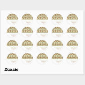 Damask Pattern-Adressenzeichen Runder Aufkleber (Blatt)