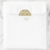 Damask Pattern-Adressenzeichen Runder Aufkleber (Tasche)