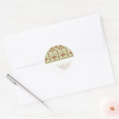 Damask Pattern-Adressenzeichen Runder Aufkleber (Umschlag)