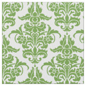 Damask Pattern - Avocado Green on White Stoff (Nahaufnahme)