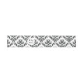 Damask Pattern, Black and White, Baby Shower Einladungsbanderole (Flach)