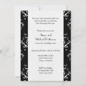 Damask Pattern, Black and White, Vow Renewal Einladung (Vorderseite)