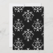 Damask Pattern, Black and White, Vow Renewal Einladung (Rückseite)